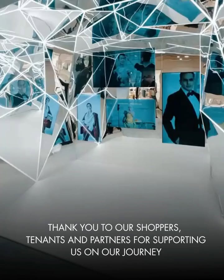 Paragon mall interior with campaign message
