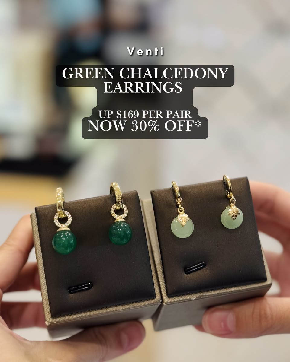 Venti Green Chalcedony Earrings promotion