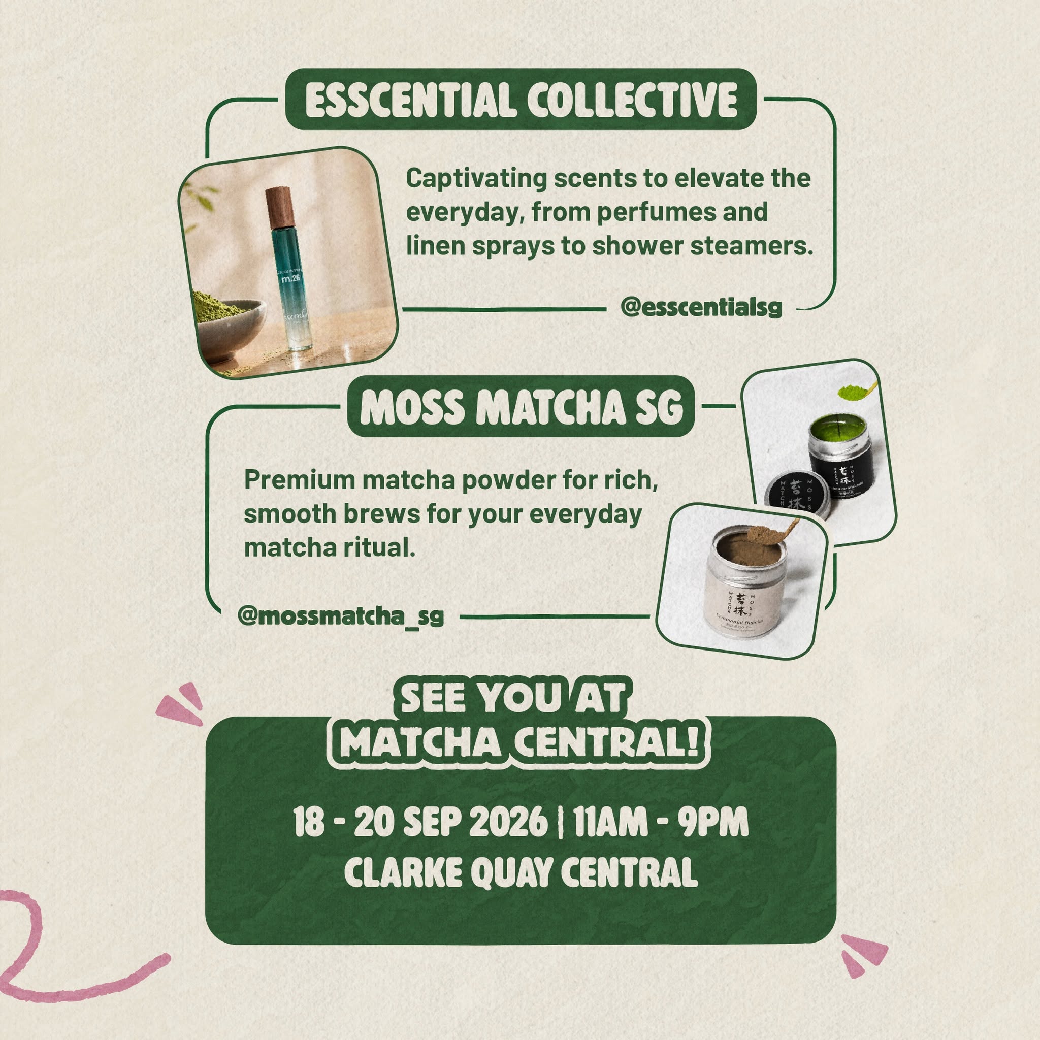 Essential Collective and Moss Matcha SG at Matcha Central
