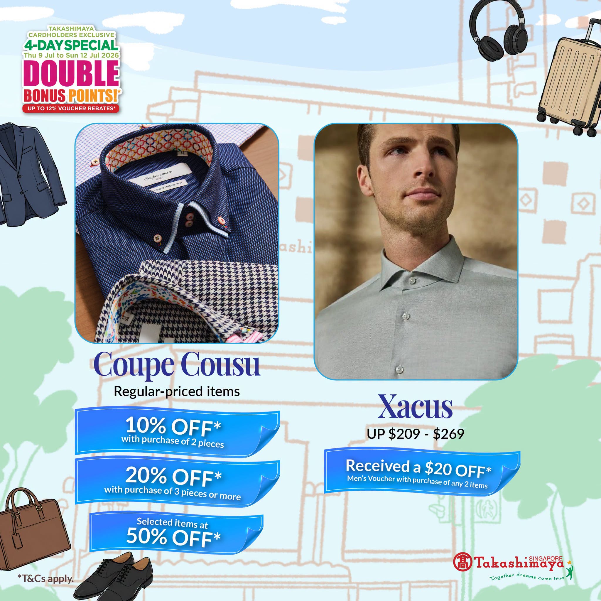 Coupe Cousu and Xacus promotions at Takashimaya
