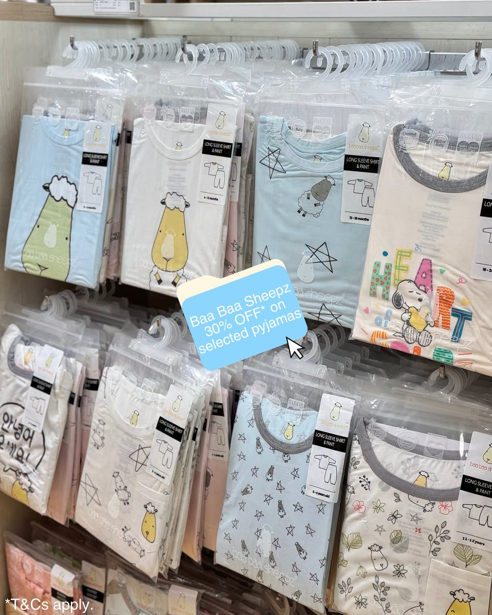 Baa Baa Sheepz pyjamas on display at Takashimaya