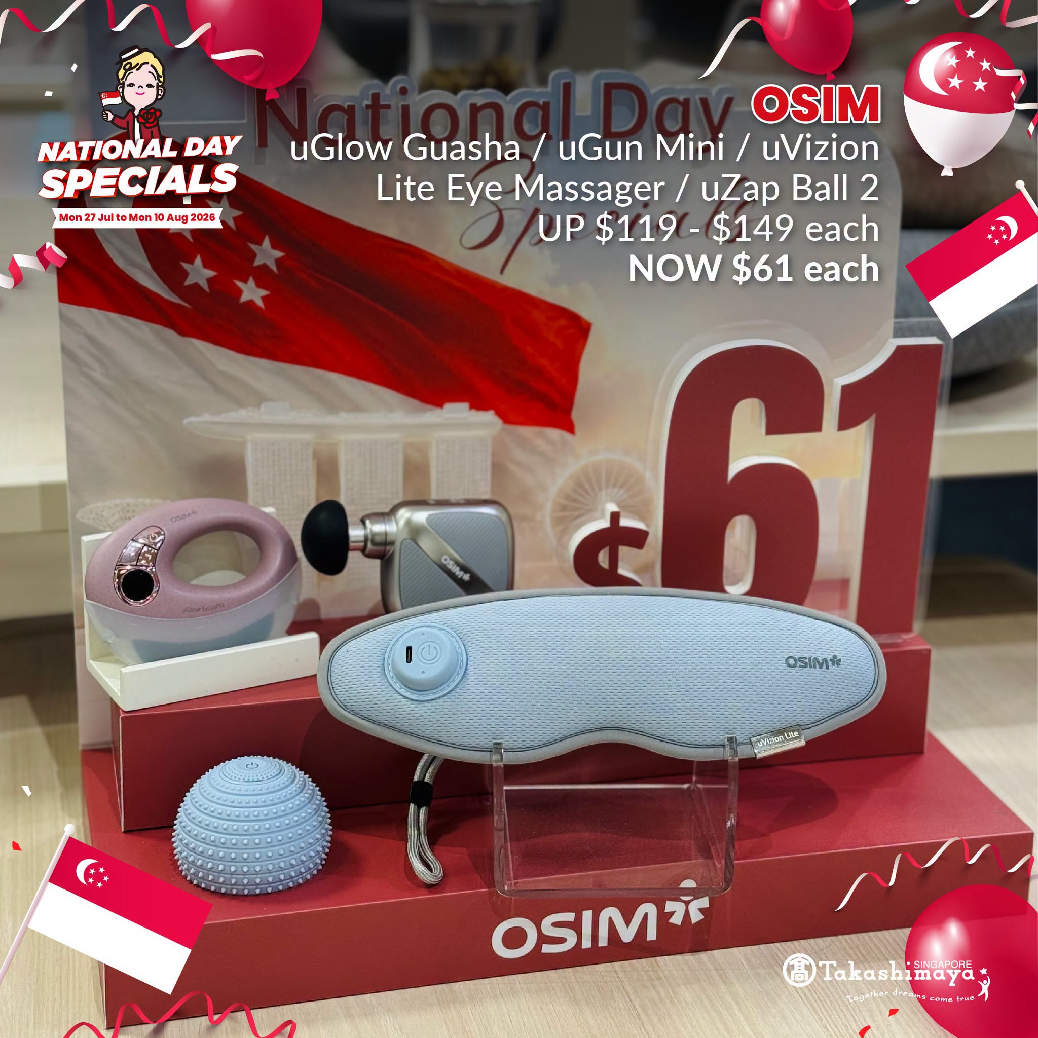 OSIM wellness devices National Day Specials at Takashimaya