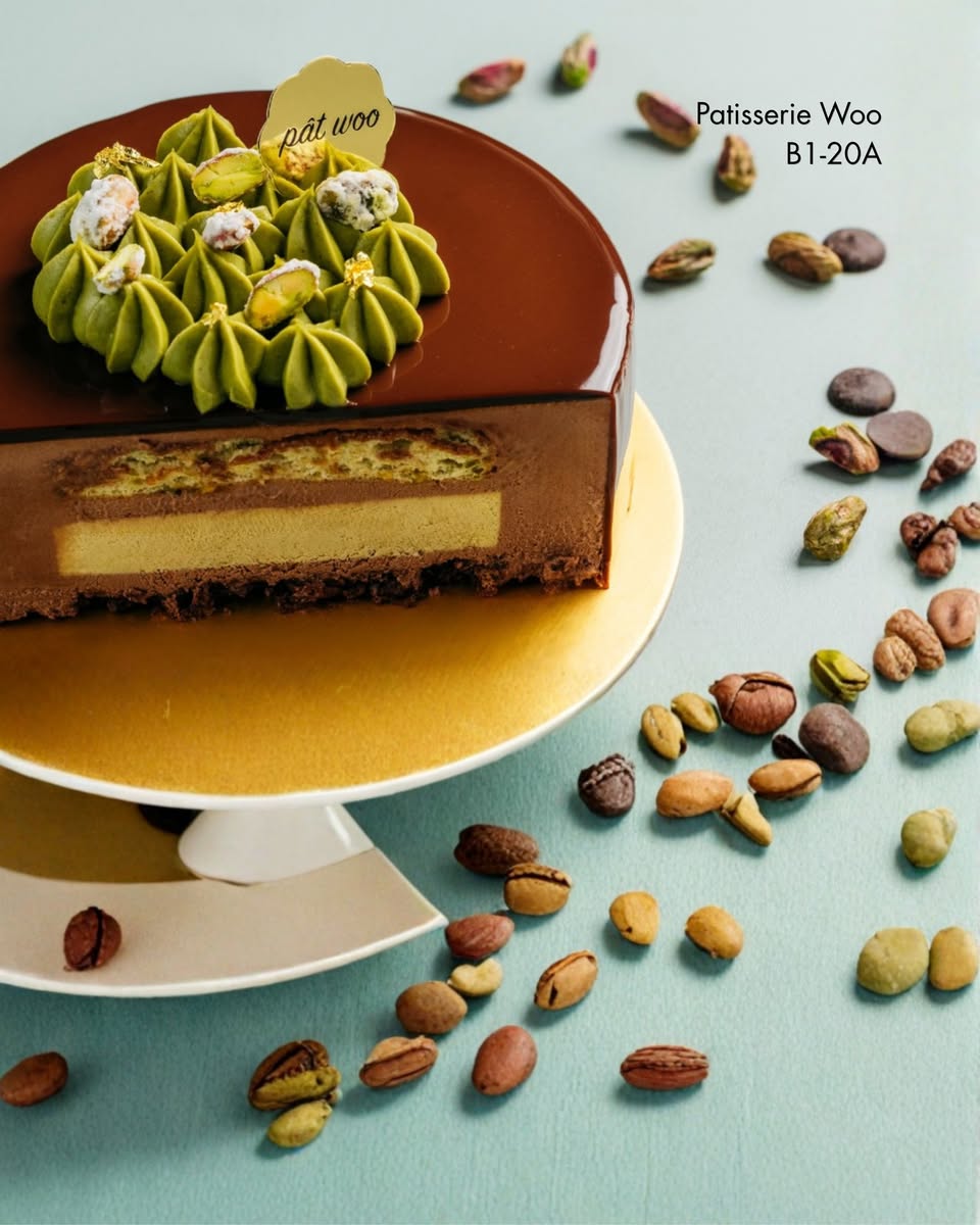 Patisserie Woo pistachio mousse cake