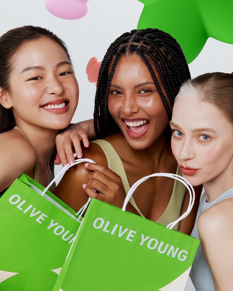 OLIVE YOUNG shopping bags at ION Orchard pop-up
