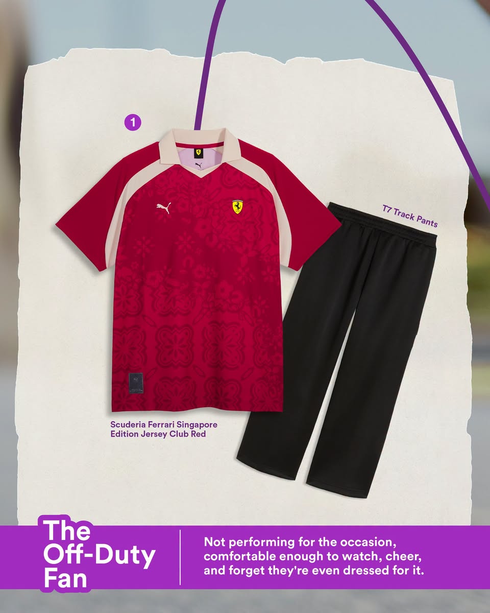 Scuderia Ferrari Singapore Edition Jersey Club Red with T7 Track Pants