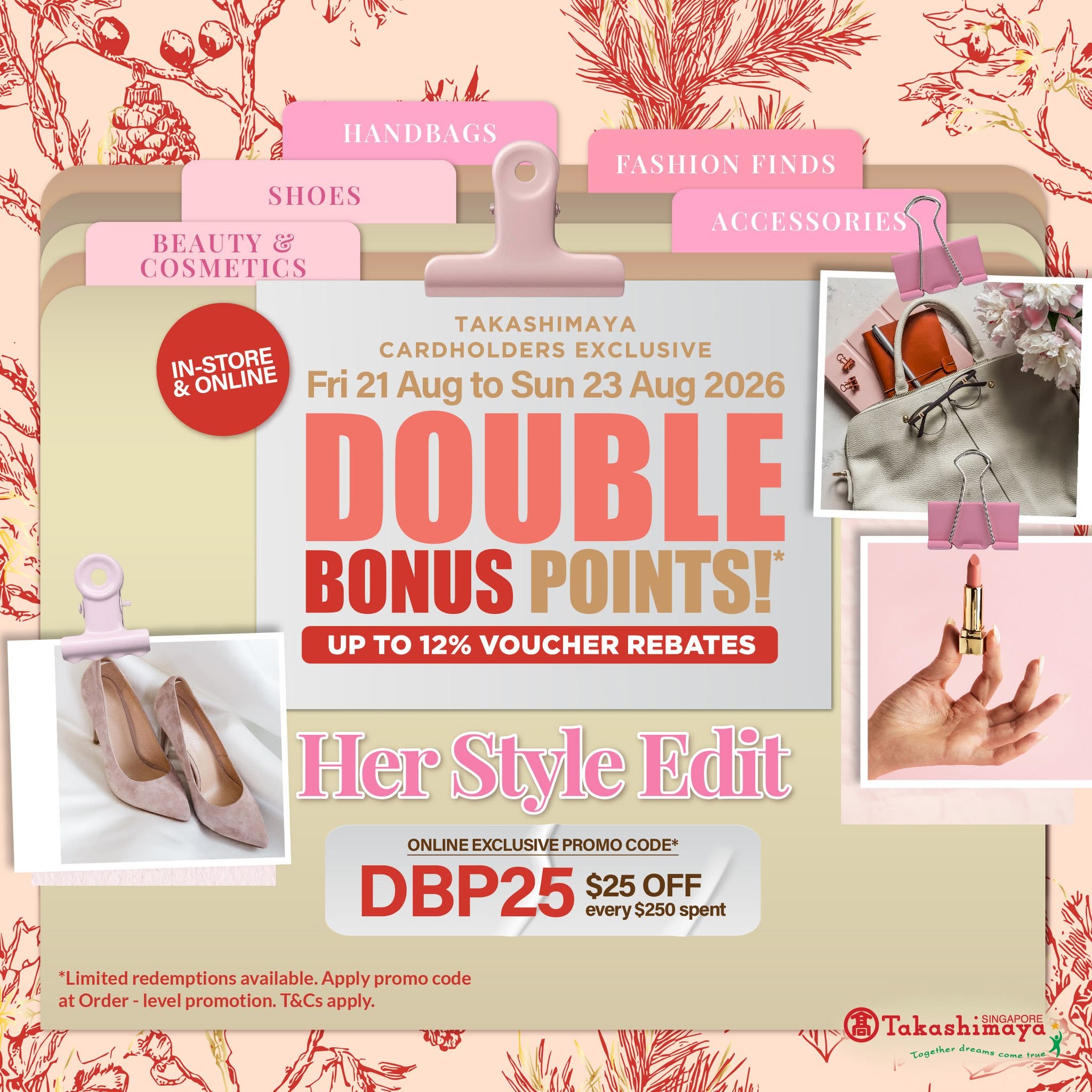 Takashimaya Double Bonus Points Promotion From 20 to 23 Aug 2026