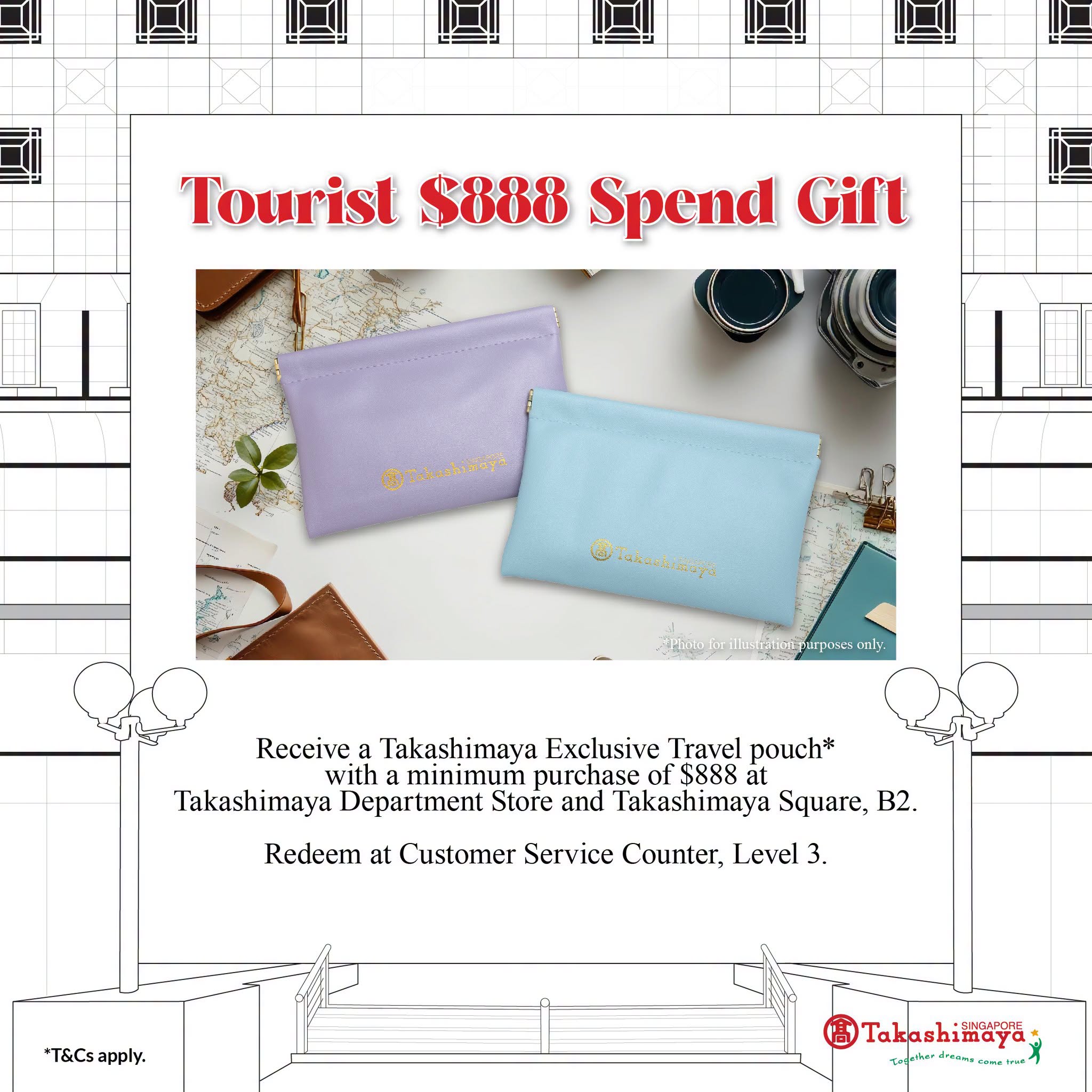 Takashimaya Exclusive Travel pouch