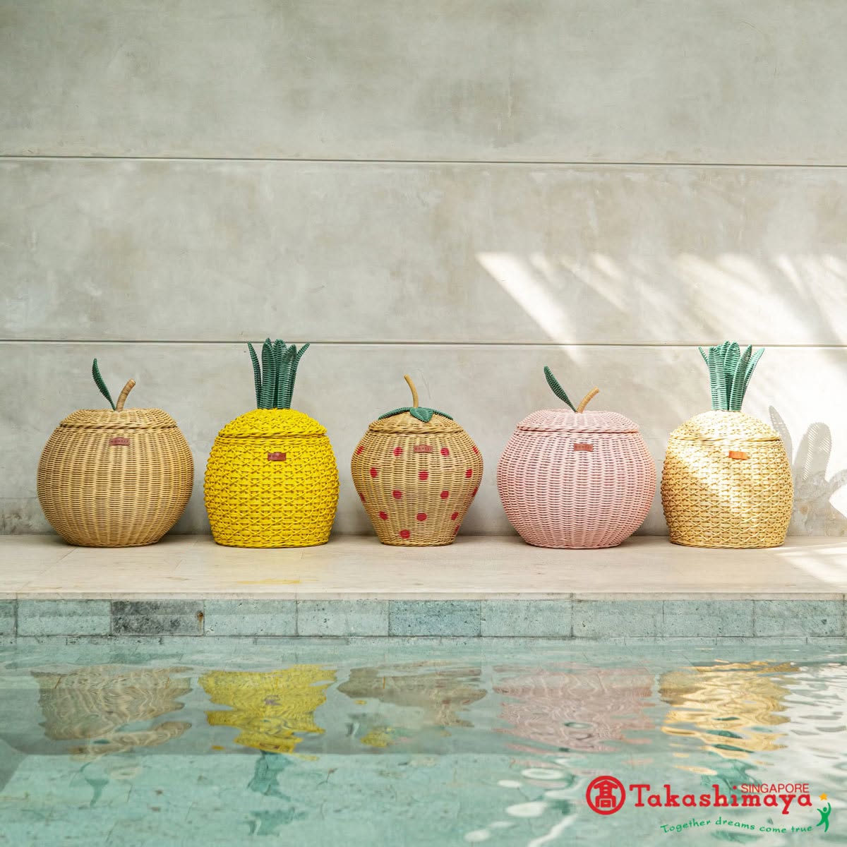 MOMIJI woven fruit-shaped storage baskets at Takashimaya Singapore