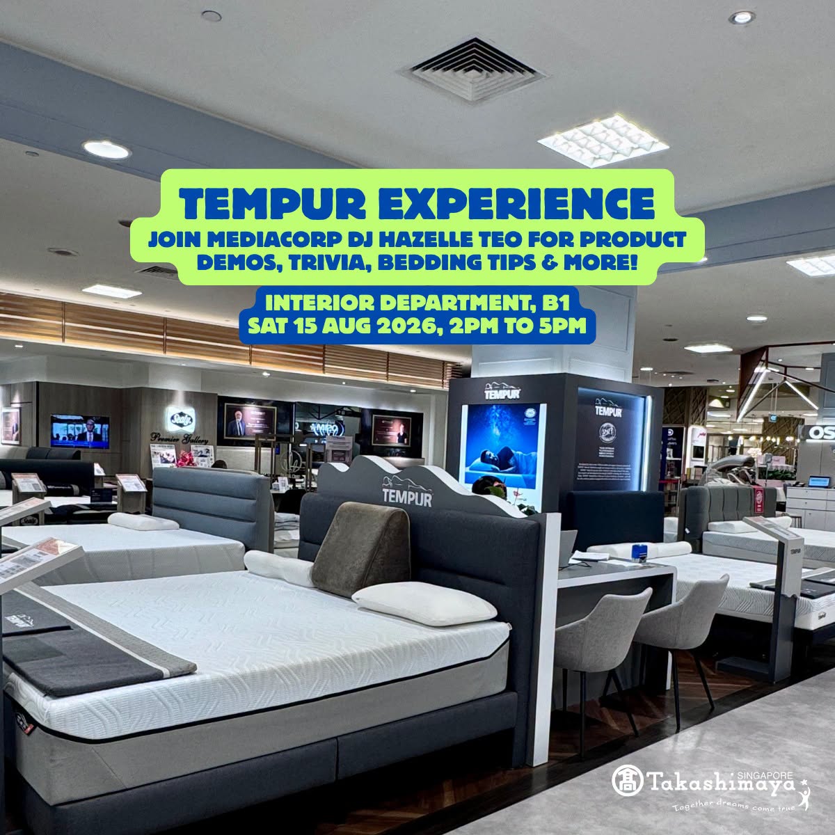 TEMPUR Experience event at Takashimaya Interior Department B1
