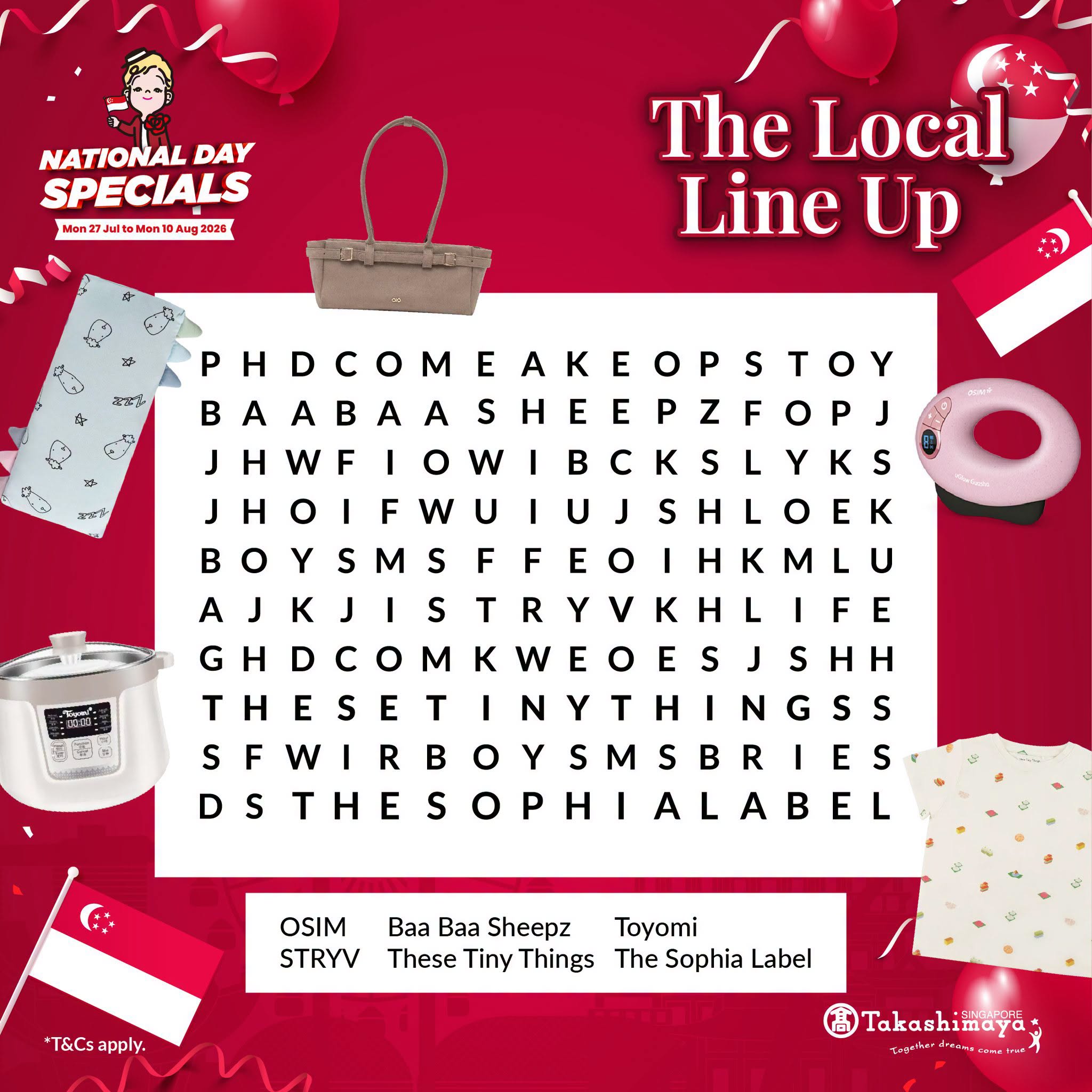 Takashimaya National Day Specials Feature Local Brands and 8.8 Online Sale