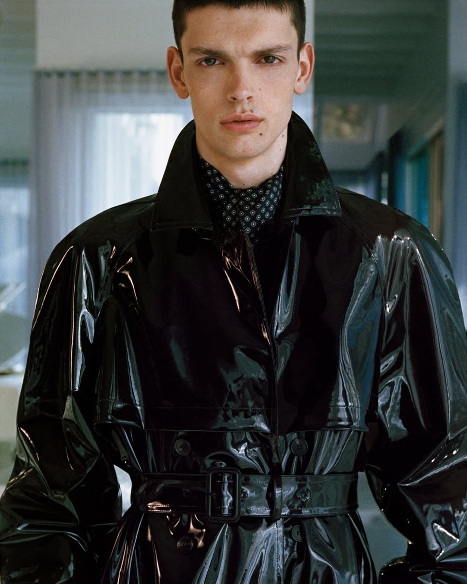 Saint Laurent Fall 26 black trench coat