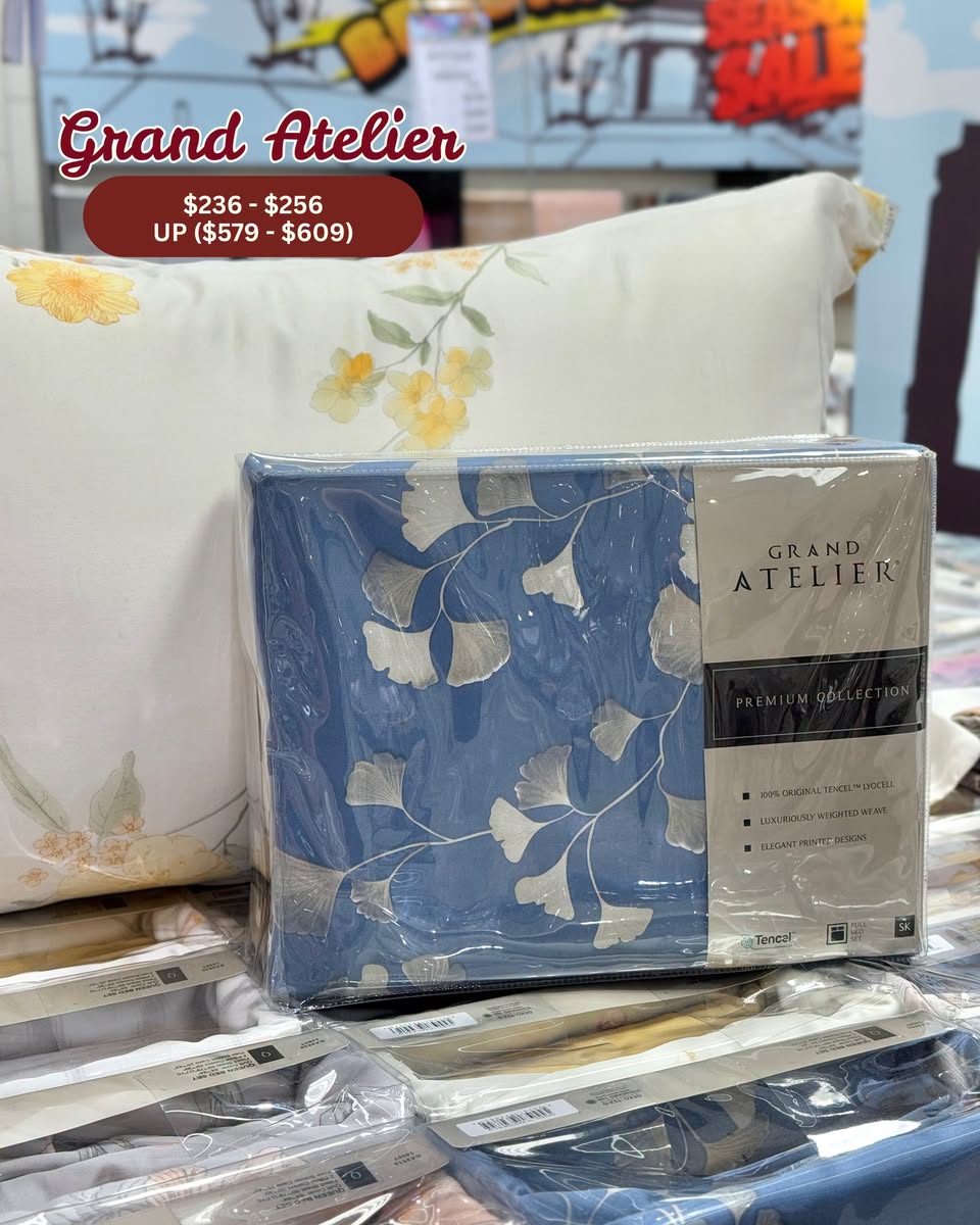 Grand Atelier Premium Collection blue ginkgo leaf sheet set