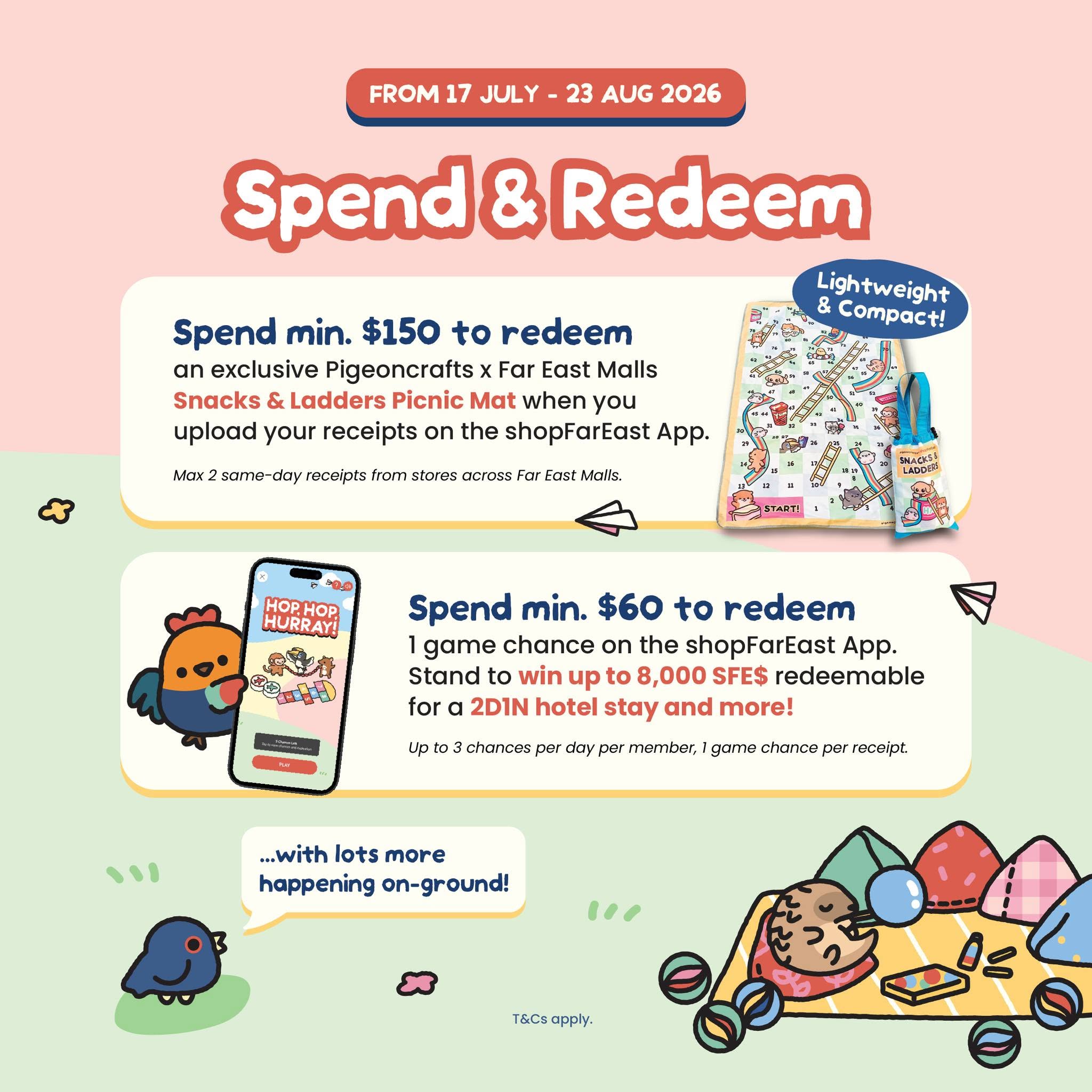 Snacks and Ladders Picnic Mat and Hop Hop Hurrah mobile game on shopFarEast app