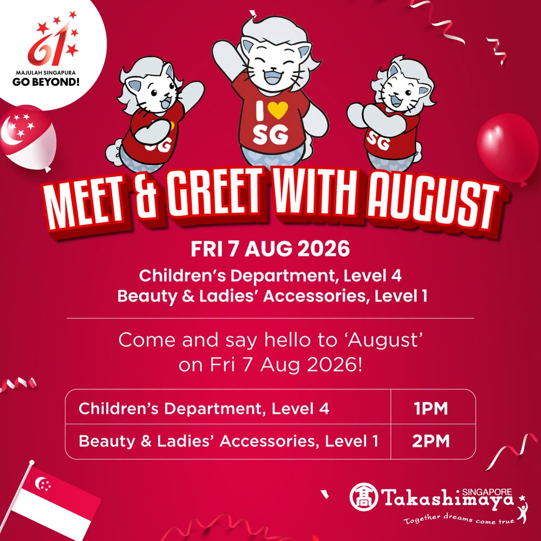 August mascot Meet and Greet at Takashimaya Singapore