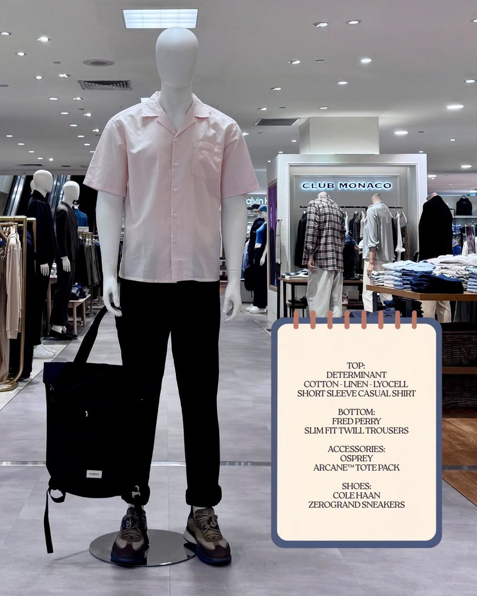 Club Monaco shirt with Fred Perry trousers