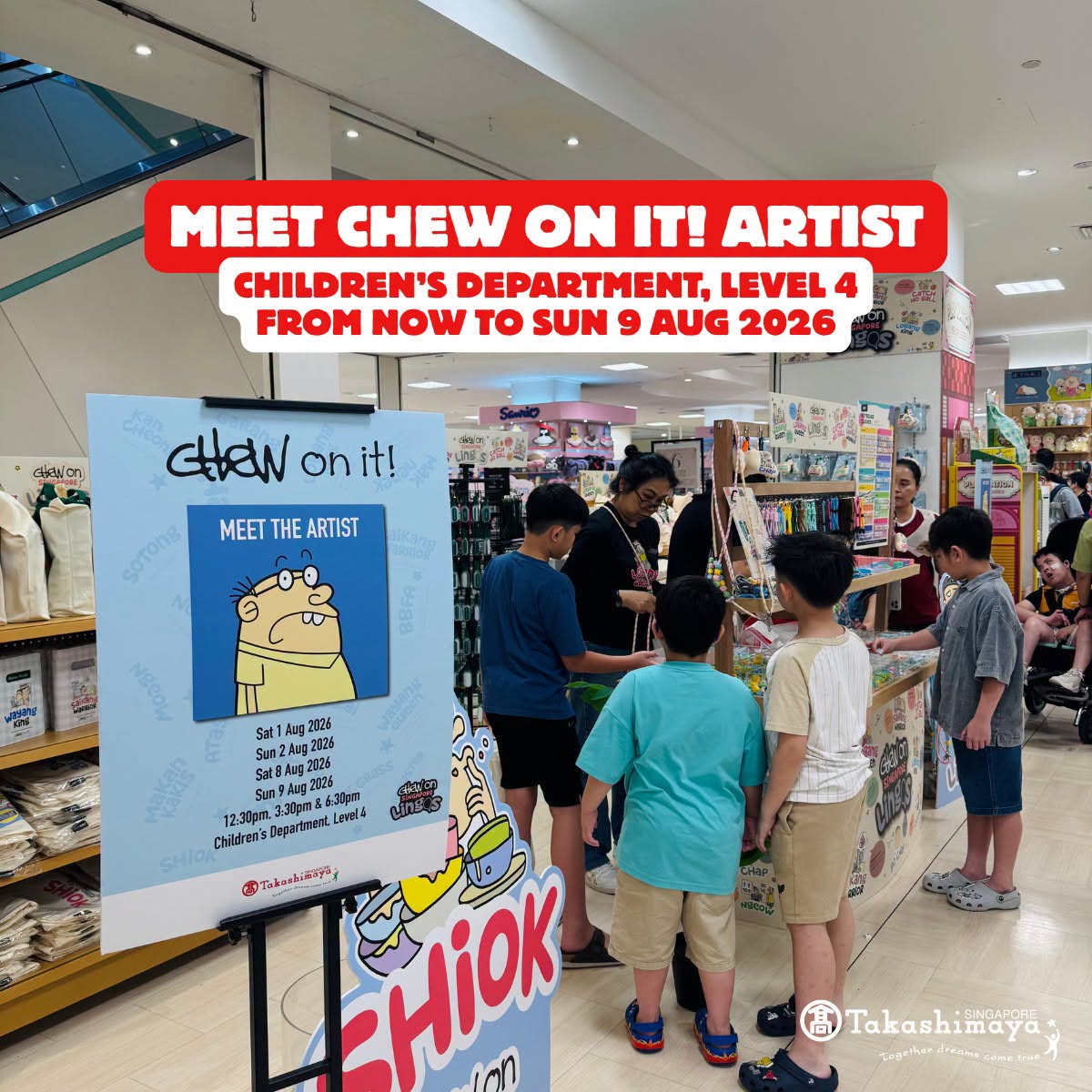 Chew on It artist meet event at Takashimaya