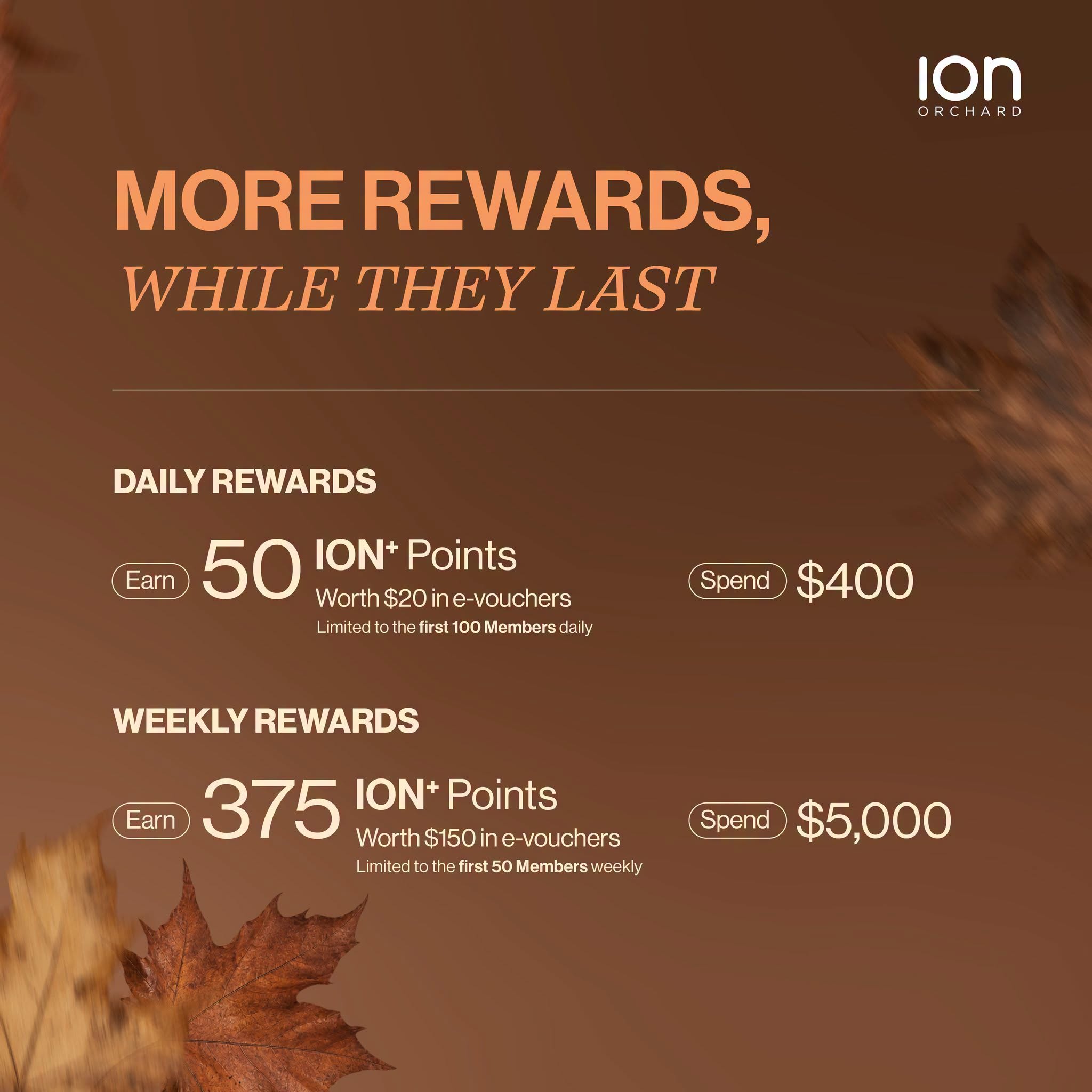 ION Orchard daily and weekly rewards
