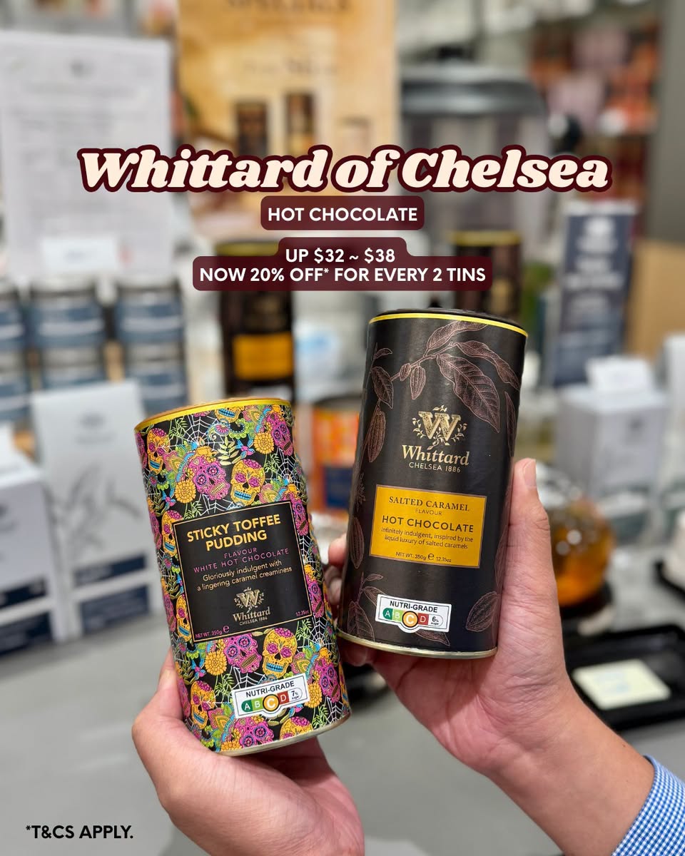 Whittard of Chelsea hot chocolate tins at Takashimaya Food Hall B2