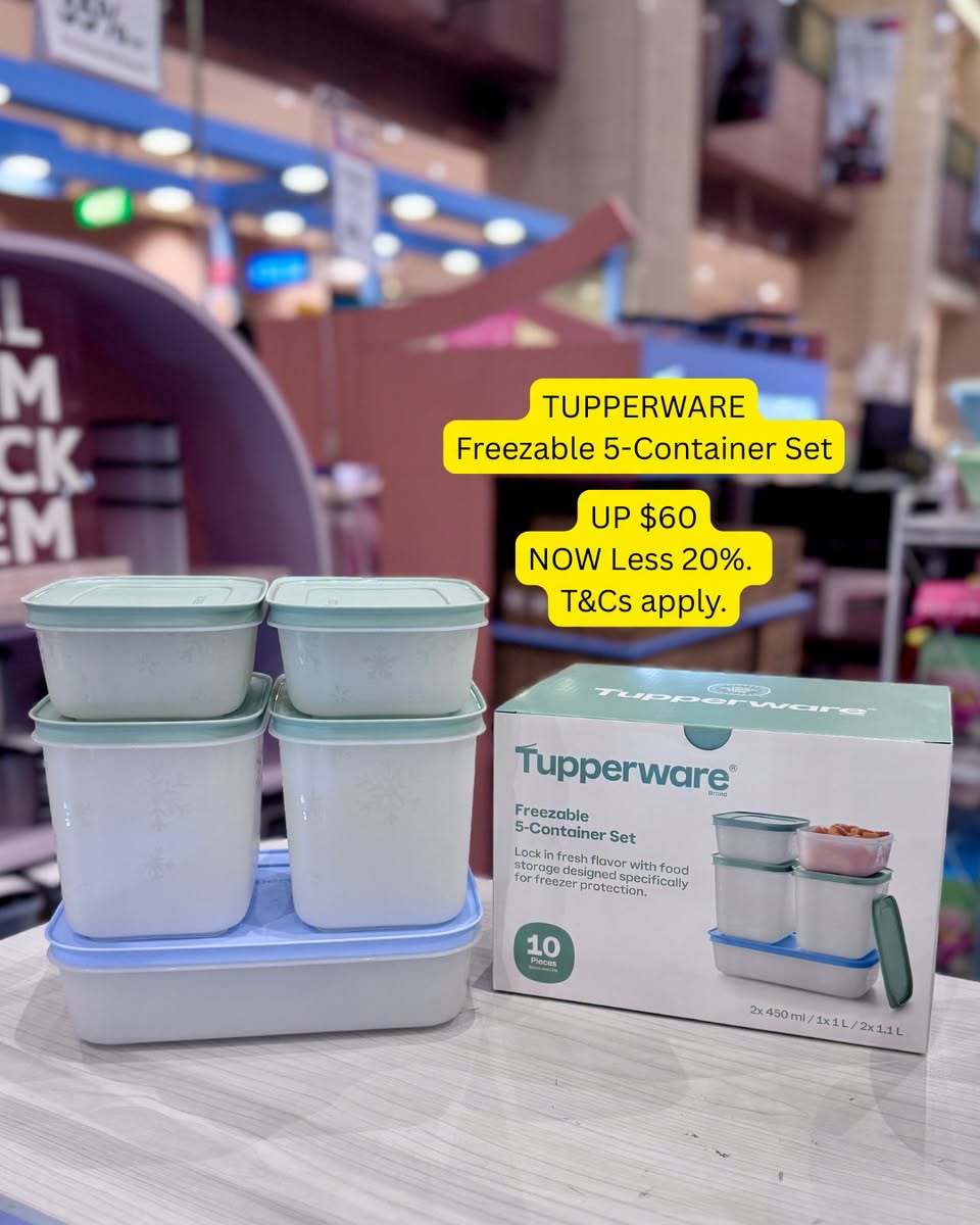 Tupperware Freezable 5-Container Set on display