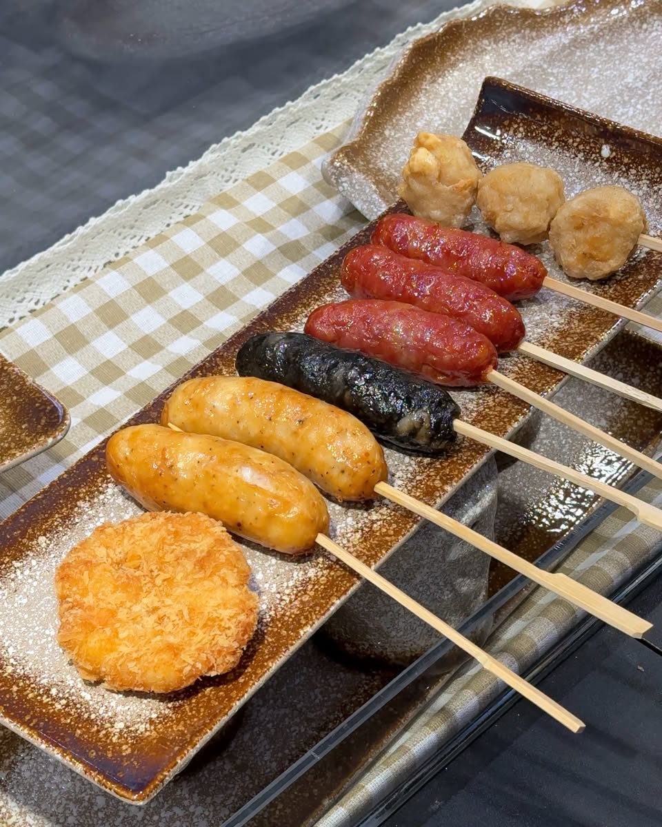Assorted skewered foods at Taiwan Food Treats