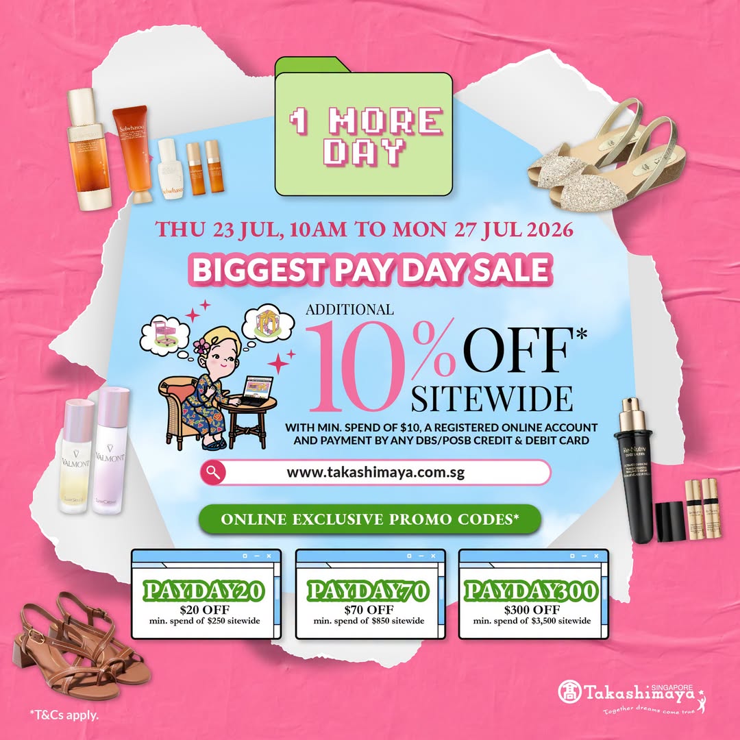 Takashimaya online sale for DBS/POSB cardholders