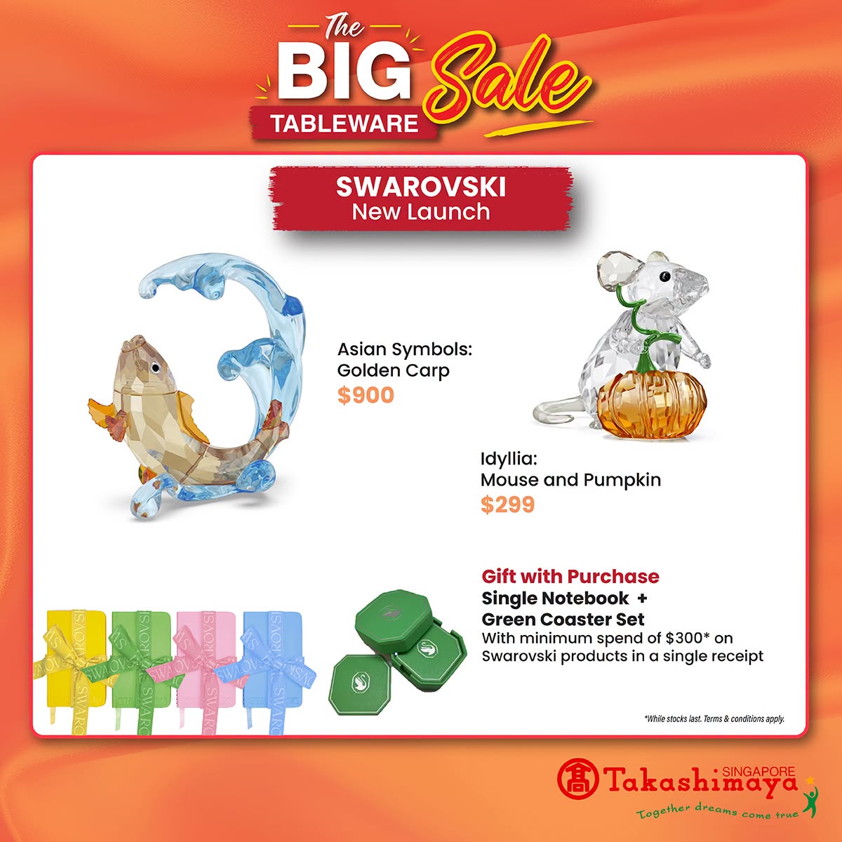 Swarovski figurines and gift with purchase at Takashimaya