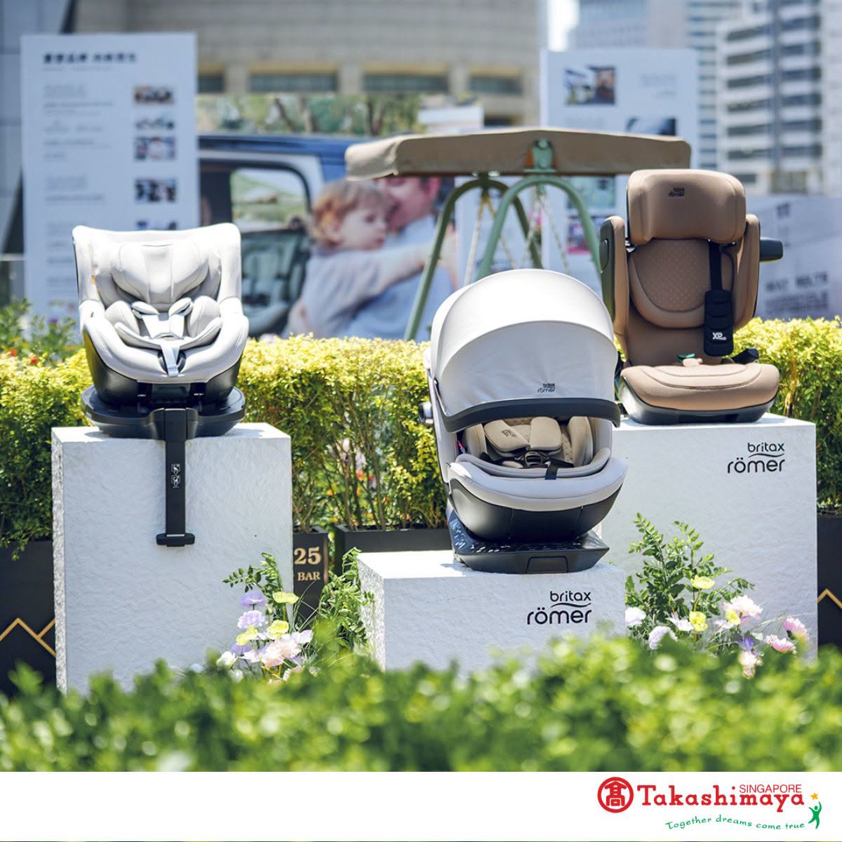 Britax Römer car seats displayed at Takashimaya Singapore