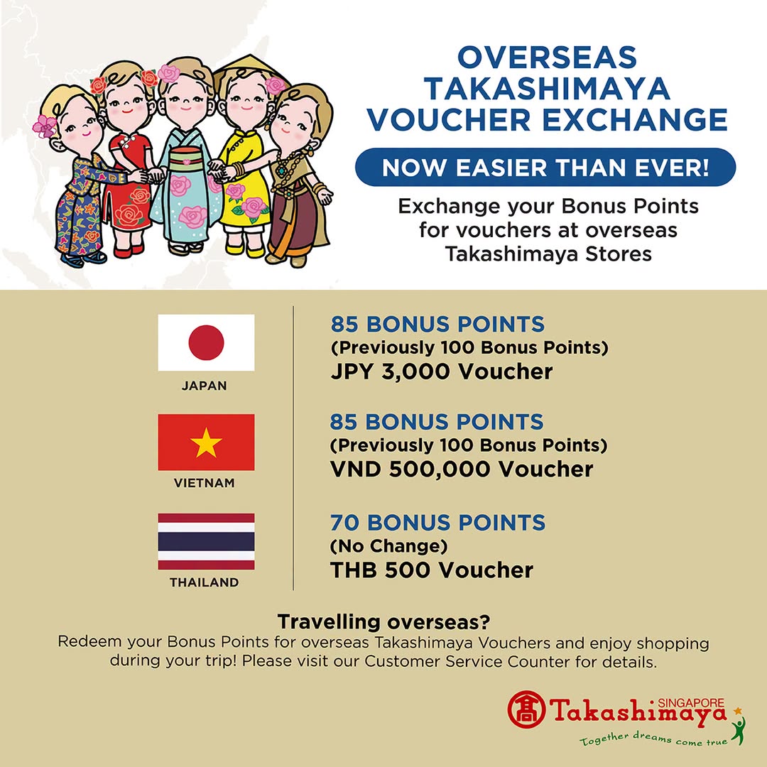 Takashimaya overseas voucher redemption promotion