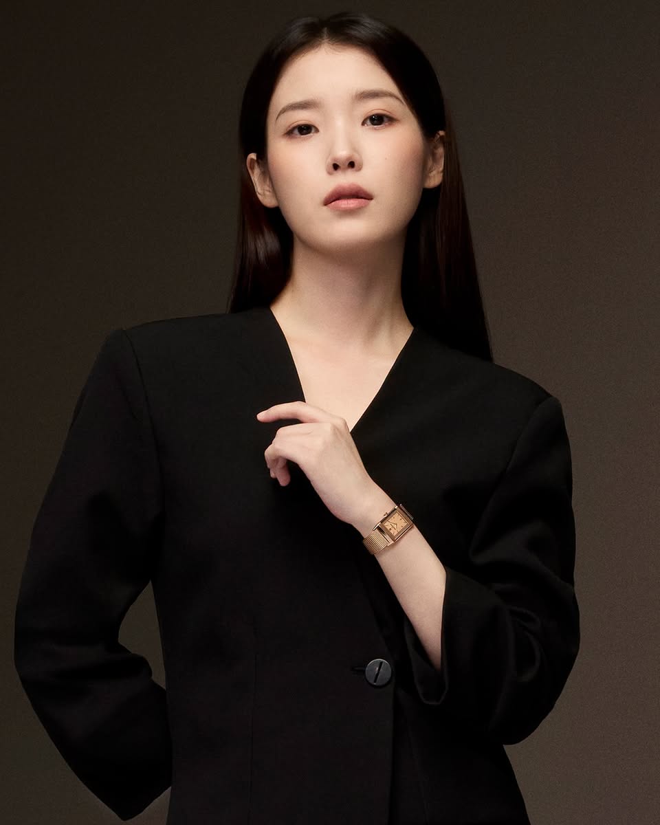 IU in black blazer with gold watch for Jaeger-LeCoultre campaign