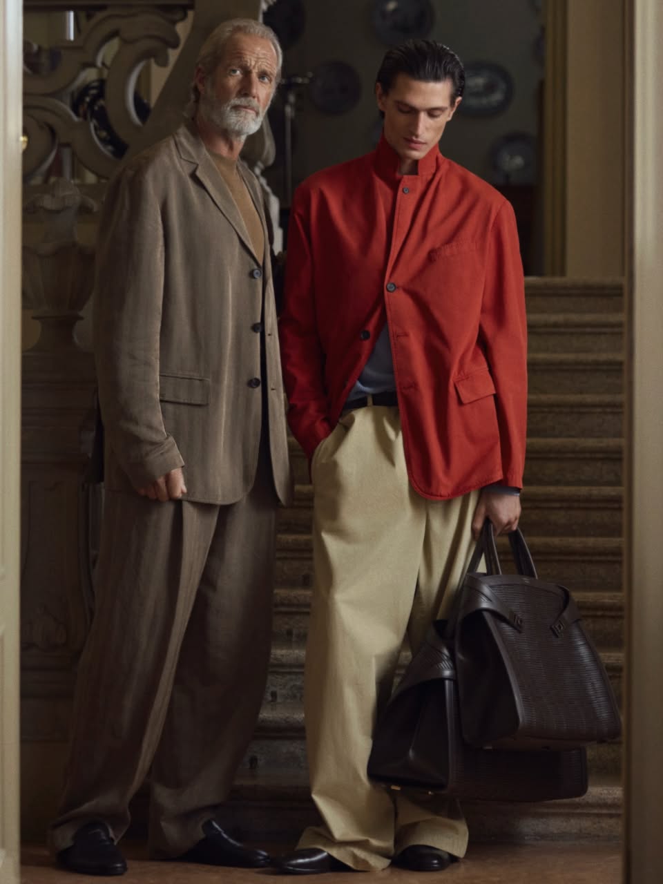 Ferragamo woven leather loafers and handbag