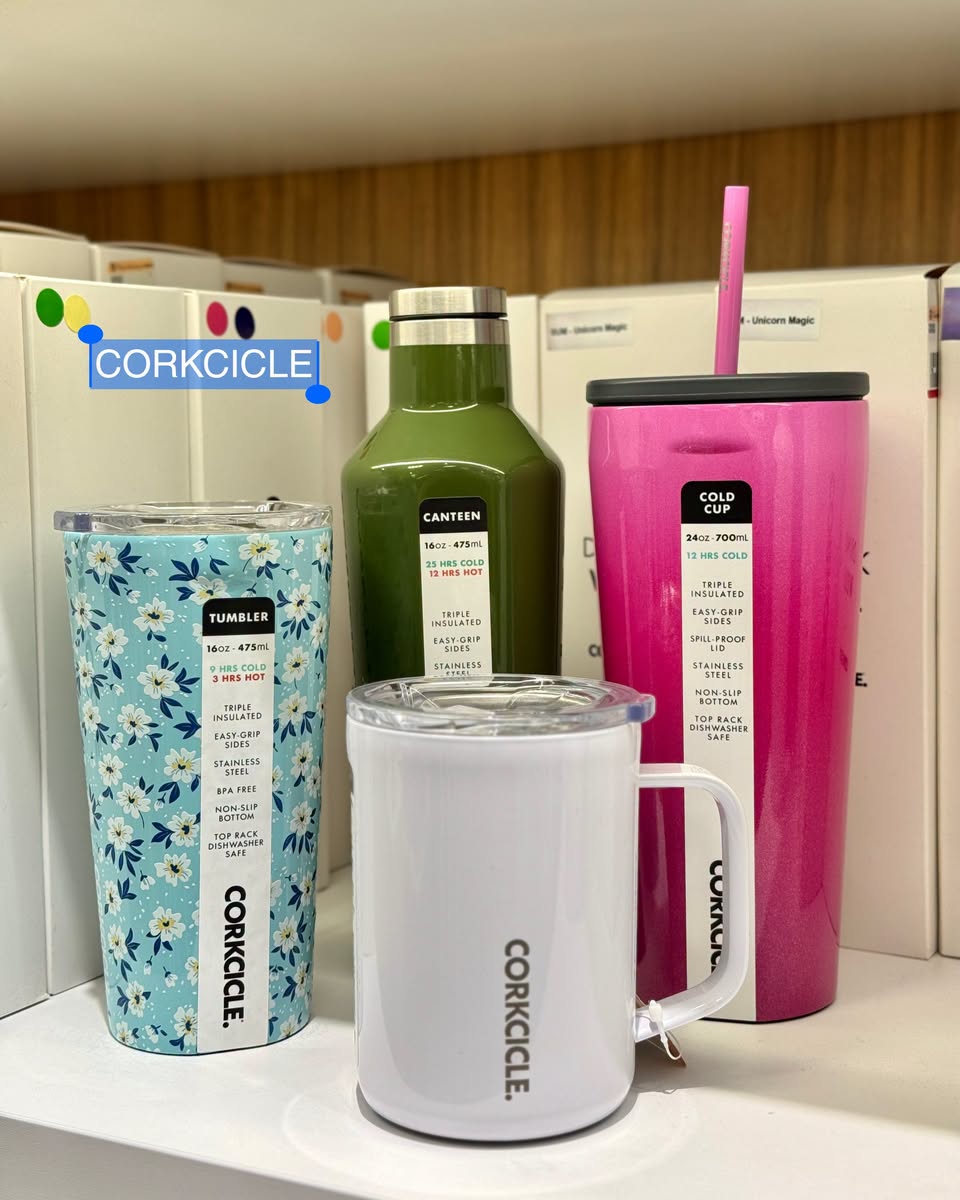 Corkcicle tumblers, canteens, and cold cups