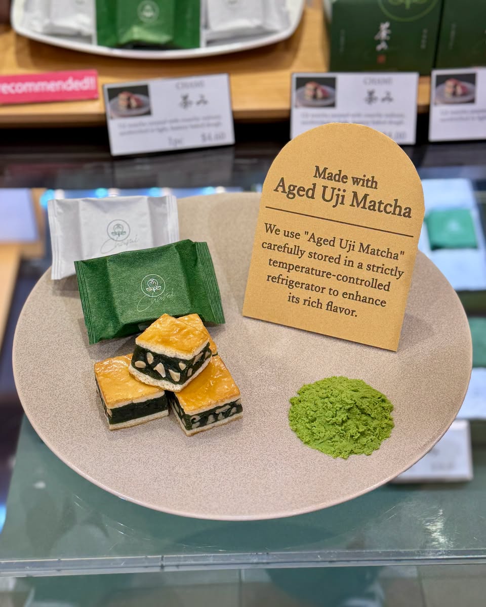 Aged Uji Matcha layered cakes