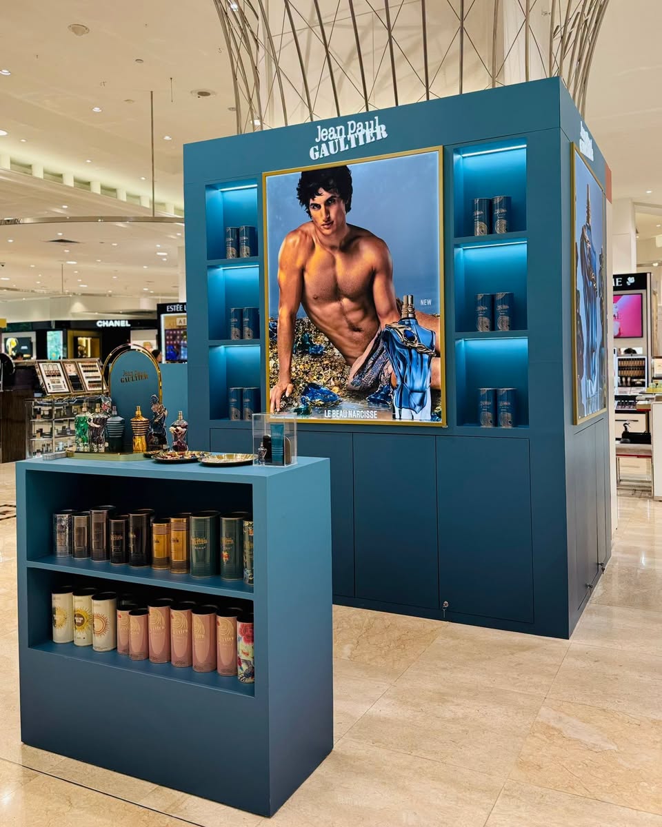 Jean Paul Gaultier Le Beau Narcisse display at Takashimaya