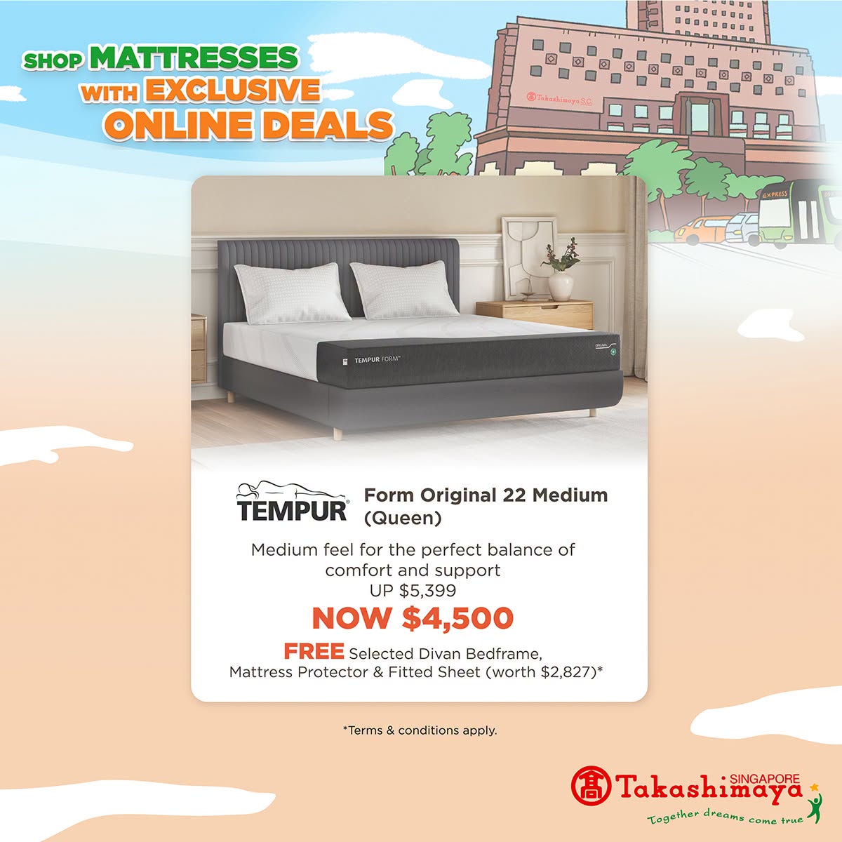 TEMPUR Form Original mattress at Takashimaya