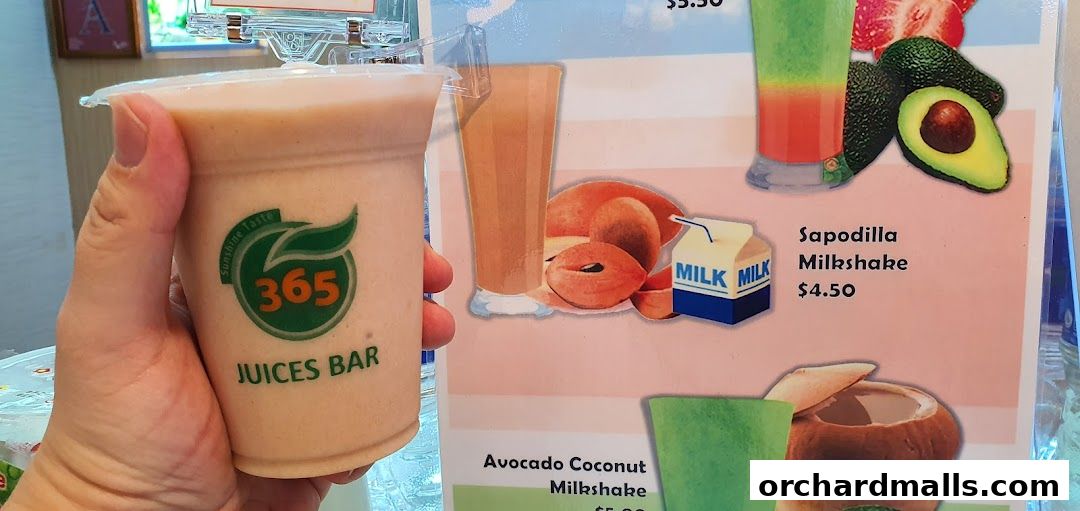 Menu page for 365 Juices Bar  CentrePoint