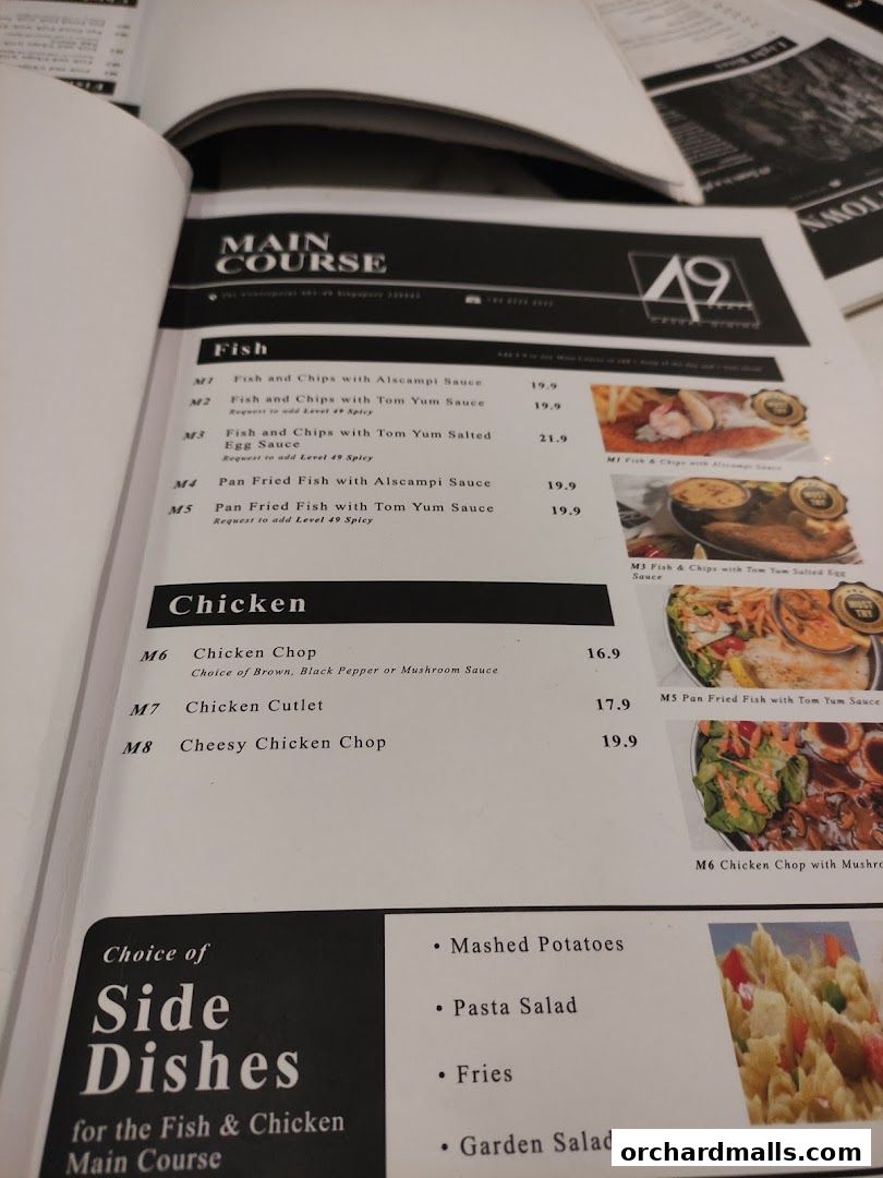 Menu page for 49 Seats The Centrepoint