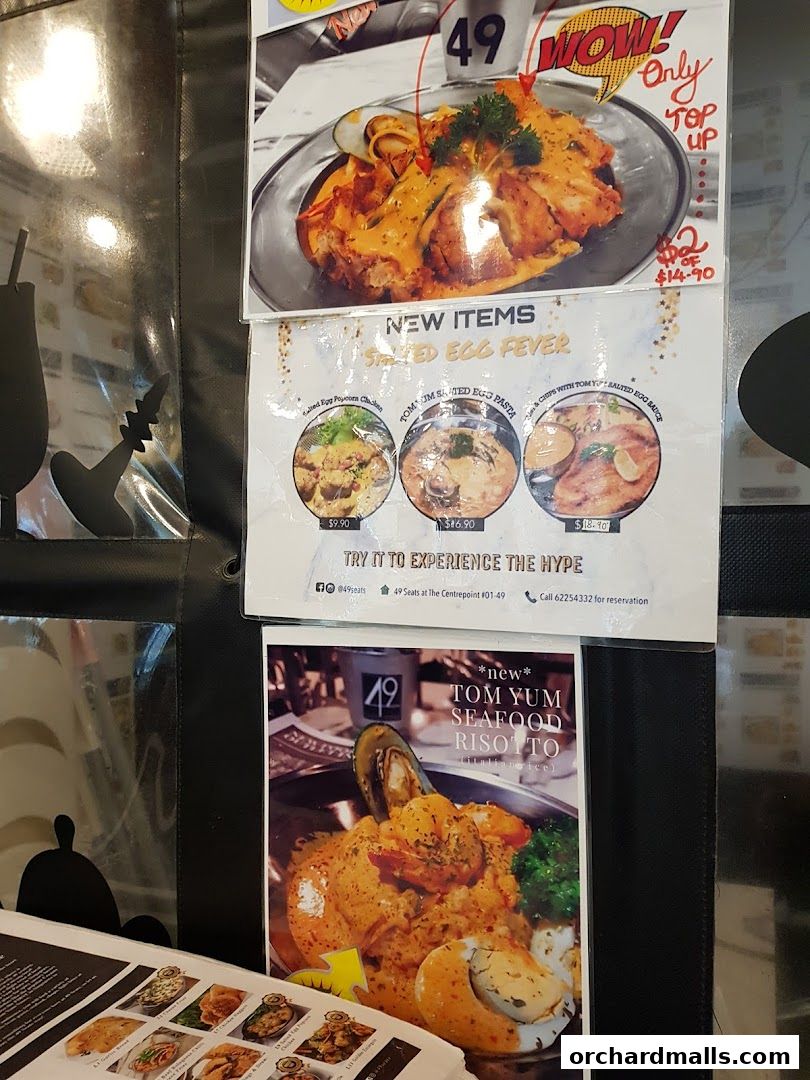 Menu page for 49 Seats The Centrepoint