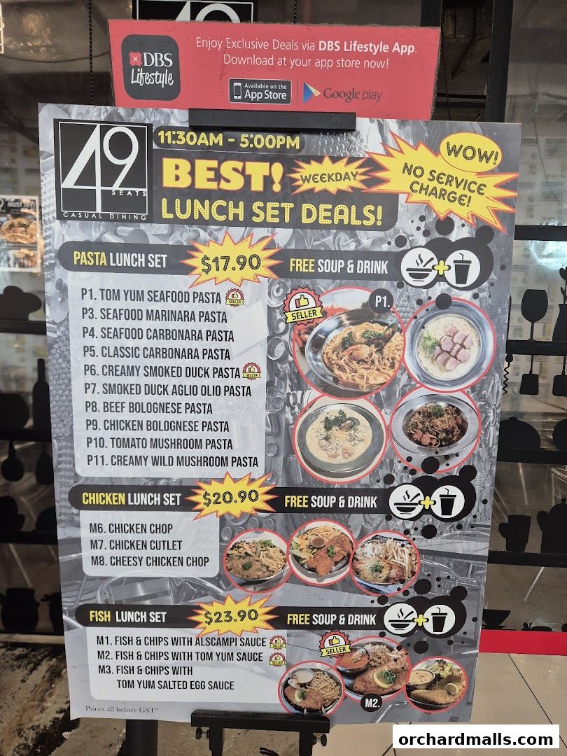 Menu page for 49 Seats The Centrepoint