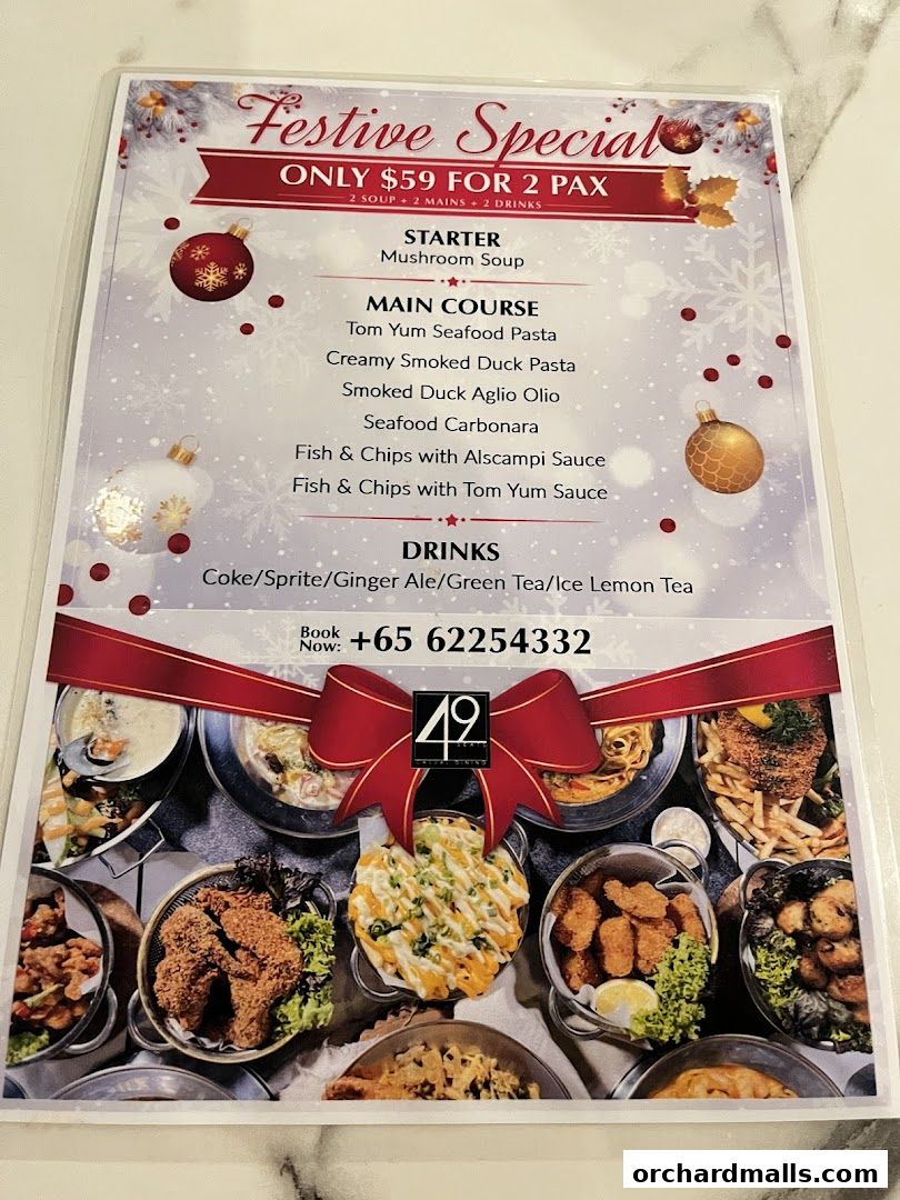 Menu page for 49 Seats The Centrepoint