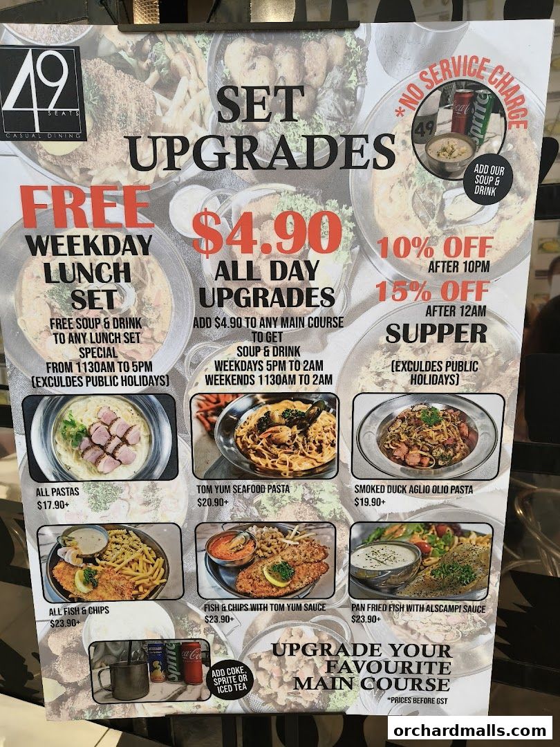 Menu page for 49 Seats The Centrepoint