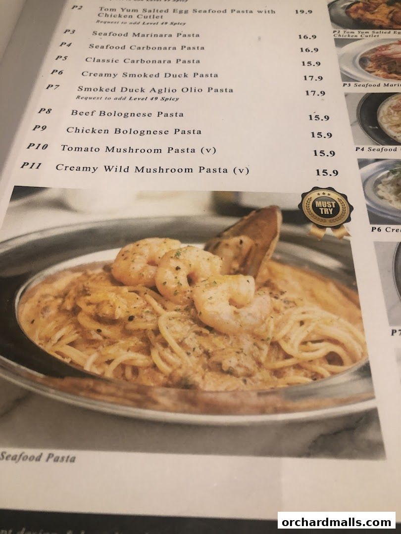 Menu page for 49 Seats The Centrepoint