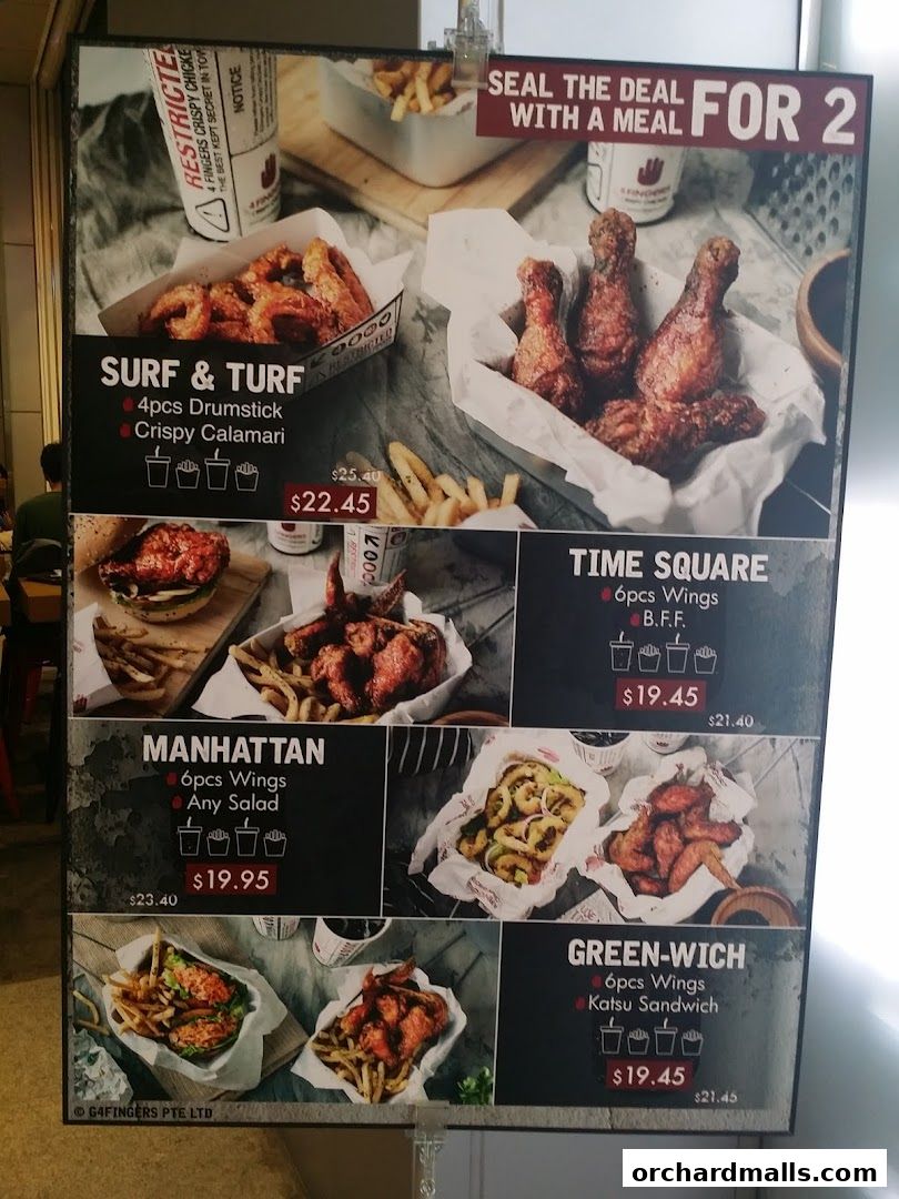 Menu page for 4Fingers Crispy Chicken
