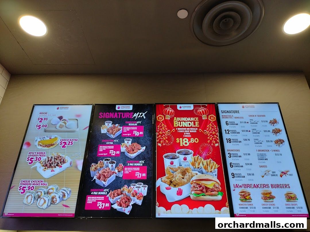 Menu page for 4Fingers Crispy Chicken