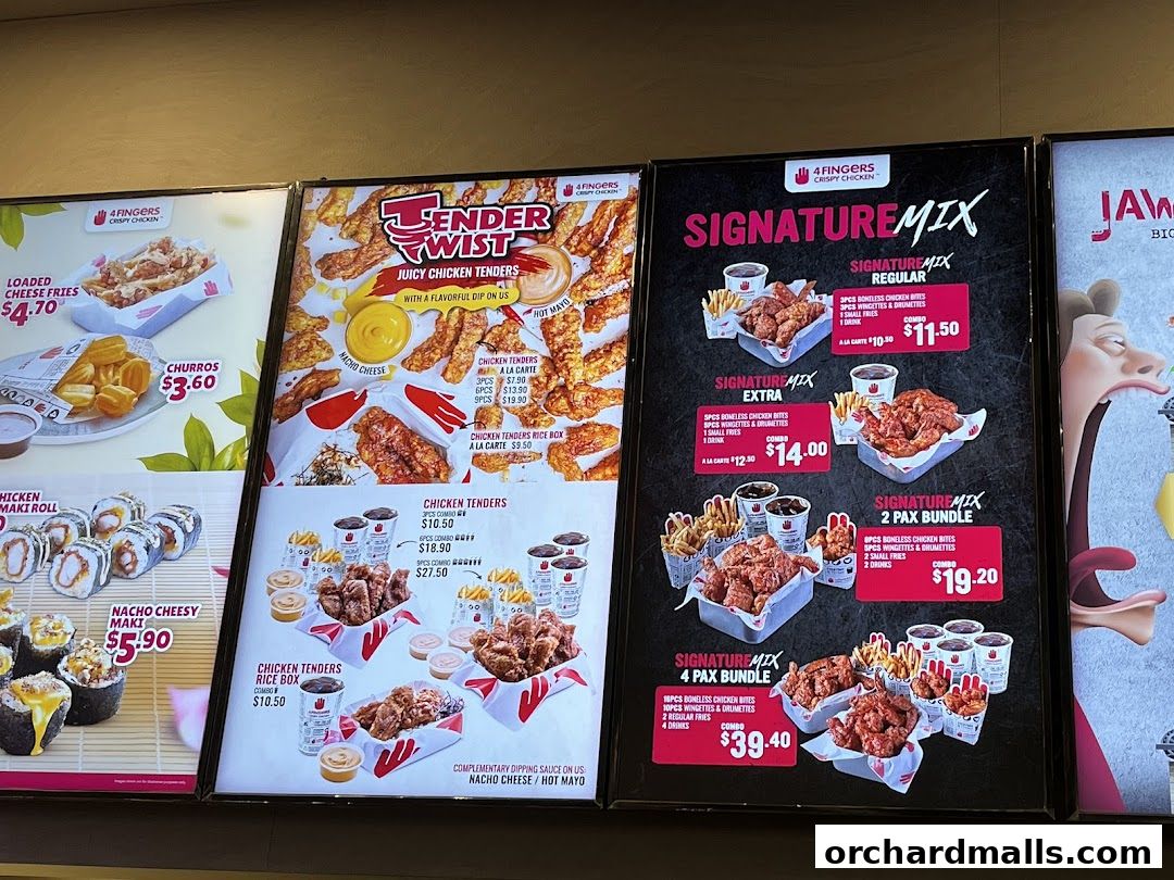 Menu page for 4Fingers Crispy Chicken