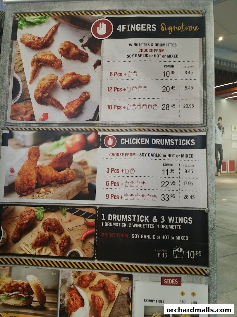 Menu page for 4Fingers Crispy Chicken