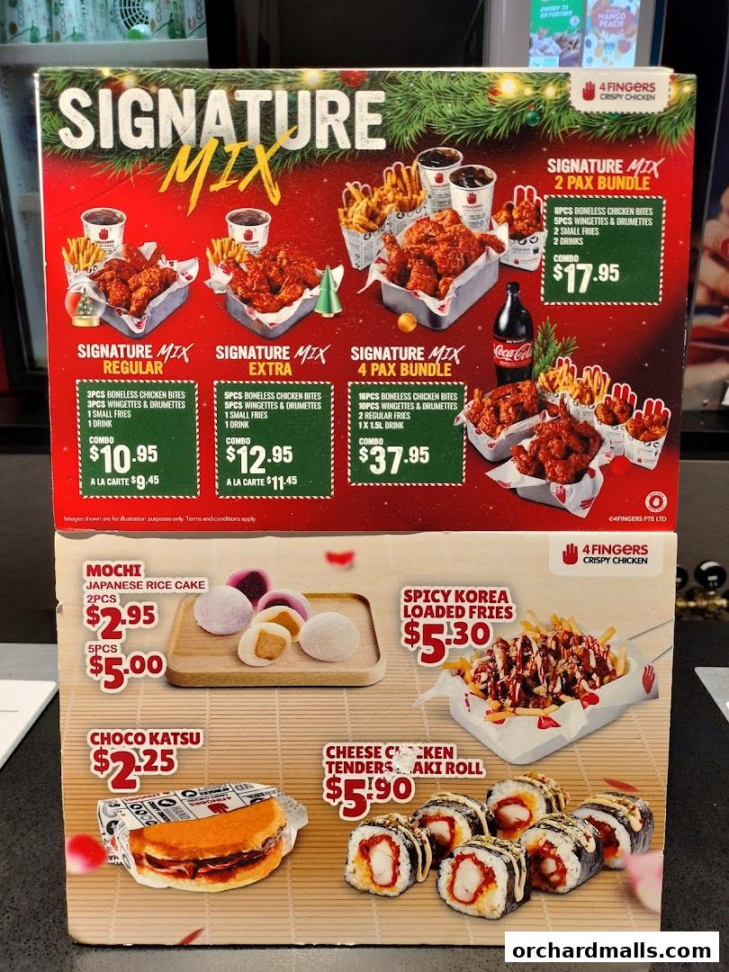 Menu page for 4Fingers Crispy Chicken