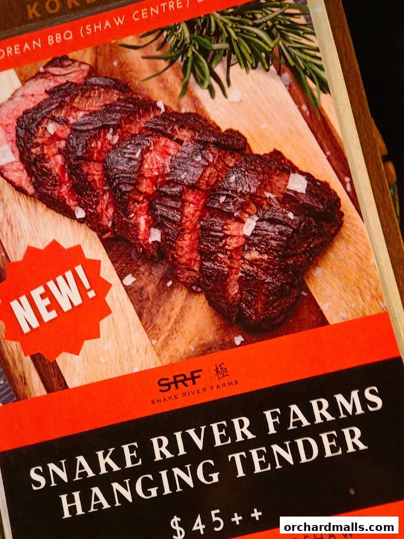 Menu page for 8 Korean BBQ  Korean Bbq Orchard  Shaw Centre