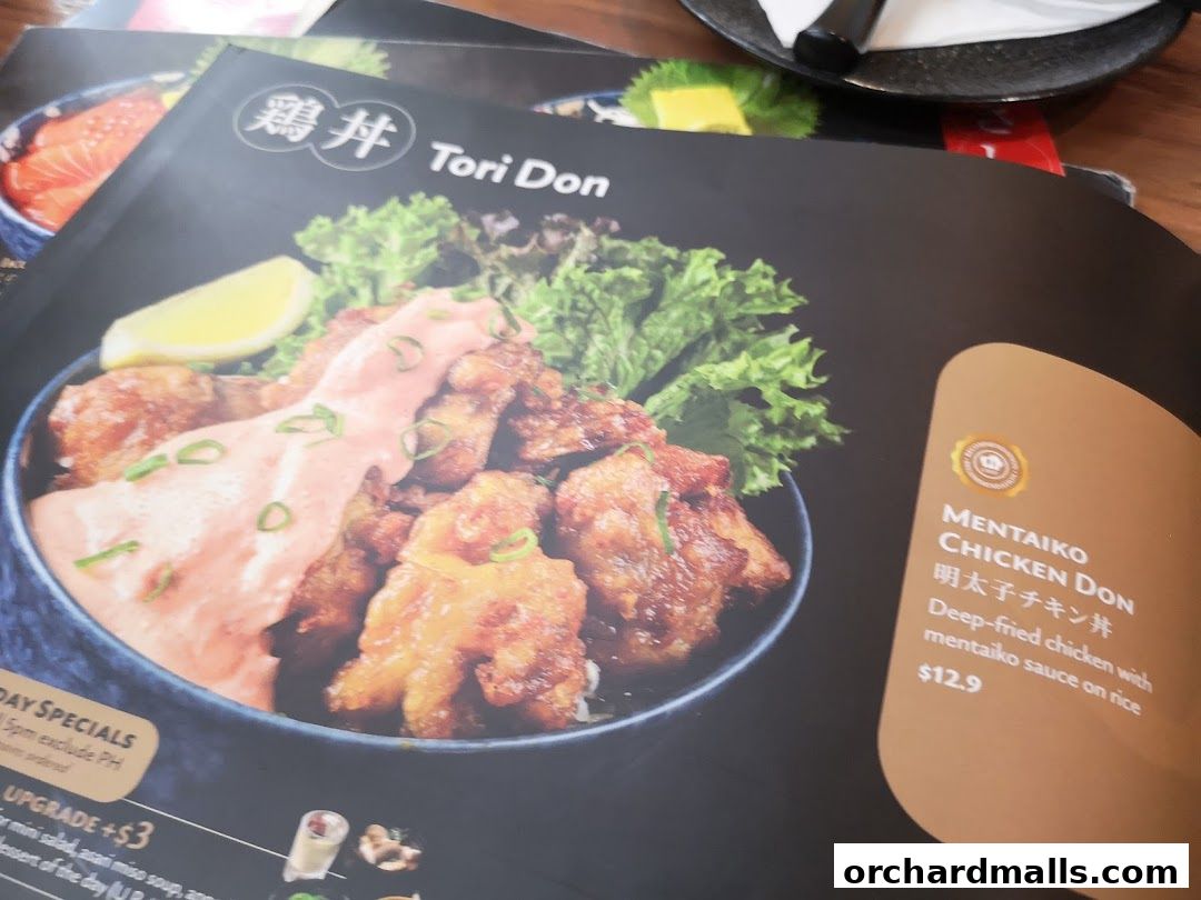 Menu page for Aburi-EN Isetan Scotts