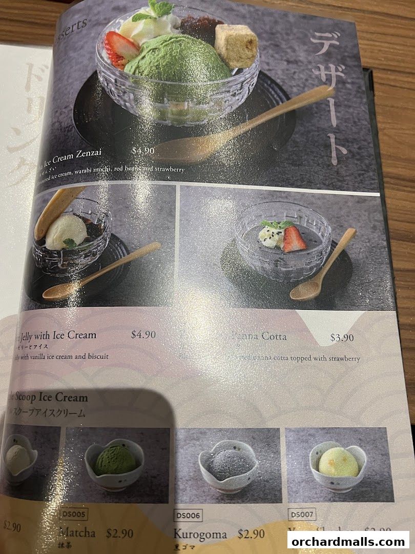 Menu page for Aburi-EN Isetan Scotts