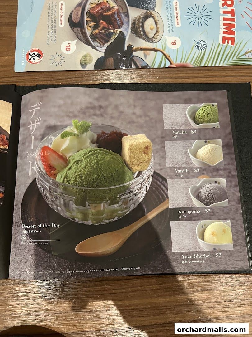 Menu page for Aburi-EN Isetan Scotts